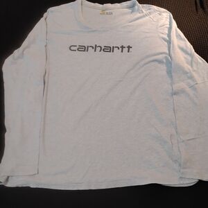 Carhartt Light Blue Long-Sleeve Tee with Gray Logo